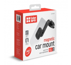 ColorWay | Magnetic Car Holder For Smartphone | Dashboard-2 | Adjustable | Magnetic | Gray | Panel or windshield mounting using a suction cup with a gel adhesive base. Fixing the smartphone with a plate that is glued to the case or to the back panel. Comp