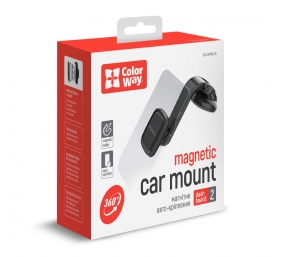 ColorWay | Dashboard-2 | Magnetic Car Holder For Smartphone | Adjustable | Magnetic | Gray | Panel or windshield mounting using a suction cup with a gel adhesive base. Fixing the smartphone with a plate that is glued to the case or to the back panel. Comp