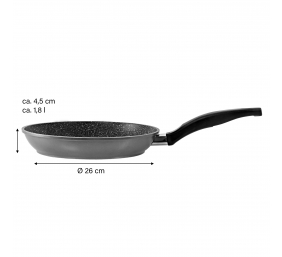 Stoneline | Pan | 7359 | Frying | Diameter 26 cm | Suitable for induction hob | Lid included | Fixed handle | Anthracite