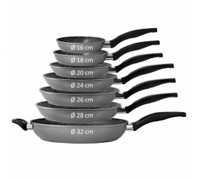 Stoneline | Pan | 7359 | Frying | Diameter 26 cm | Suitable for induction hob | Lid included | Fixed handle | Anthracite
