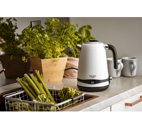 Adler | Kettle | AD 1295w | Electric | 2200 W | 1.7 L | Stainless steel | 360° rotational base | White