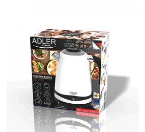 Adler | Kettle | AD 1295w | Electric | 2200 W | 1.7 L | Stainless steel | 360° rotational base | White