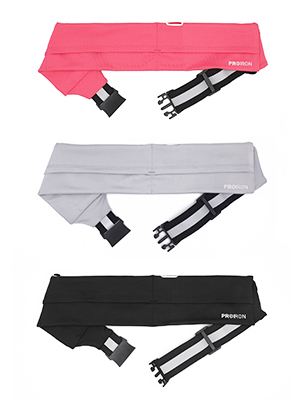 PROIRON Runners Waist Pack Running Belt, 46 x 9 cm; Waist size: 63 - 110 cm, Light Grey
