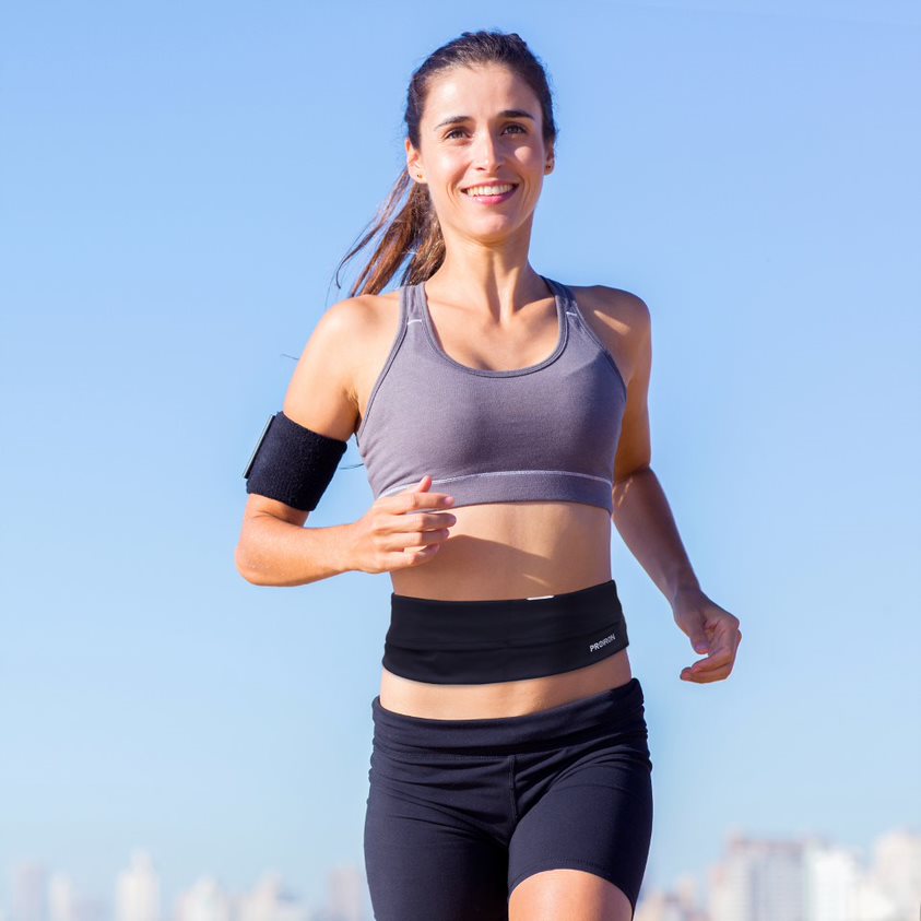 PROIRON Runners Waist Pack Running Belt, 46 x 9 cm; Waist size: 63 - 110 cm, Light Grey