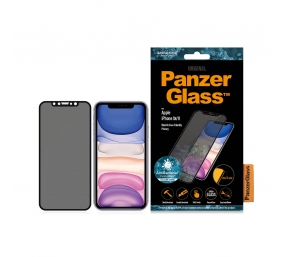 PanzerGlass | P2665 | Screen protector | Apple | iPhone Xr/11 | Tempered glass | Black | Confidentiality filter; Full frame coverage; Anti-shatter film (holds the glass together and protects against glass shards in case of breakage); Case Friendly – compa