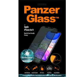 PanzerGlass | P2665 | Screen protector | Apple | iPhone Xr/11 | Tempered glass | Black | Confidentiality filter; Full frame coverage; Anti-shatter film (holds the glass together and protects against glass shards in case of breakage); Case Friendly – compa