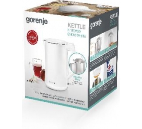 Gorenje | Kettle | K15DWW | Electric | 2200 W | 1.5 L | Plastic + metal | 360° rotational base | White