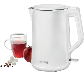 Gorenje | Kettle | K15DWW | Electric | 2200 W | 1.5 L | Plastic + metal | 360° rotational base | White