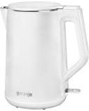 Gorenje | Kettle | K15DWW | Electric | 2200 W | 1.5 L | Plastic + metal | 360° rotational base | White