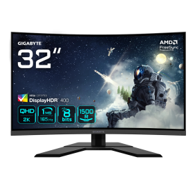 Gigabyte Curved Gaming Monitor G32QC A-EU	 31.5 ", VA, QHD, 2‎560 x 1440 pixels, 1 ms, 350 cd/m², Black, HDMI ports quantity 2