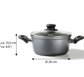 Stoneline | XXL Cooking pot | 7195 | 5 L | die-cast aluminium | Grey | Lid included