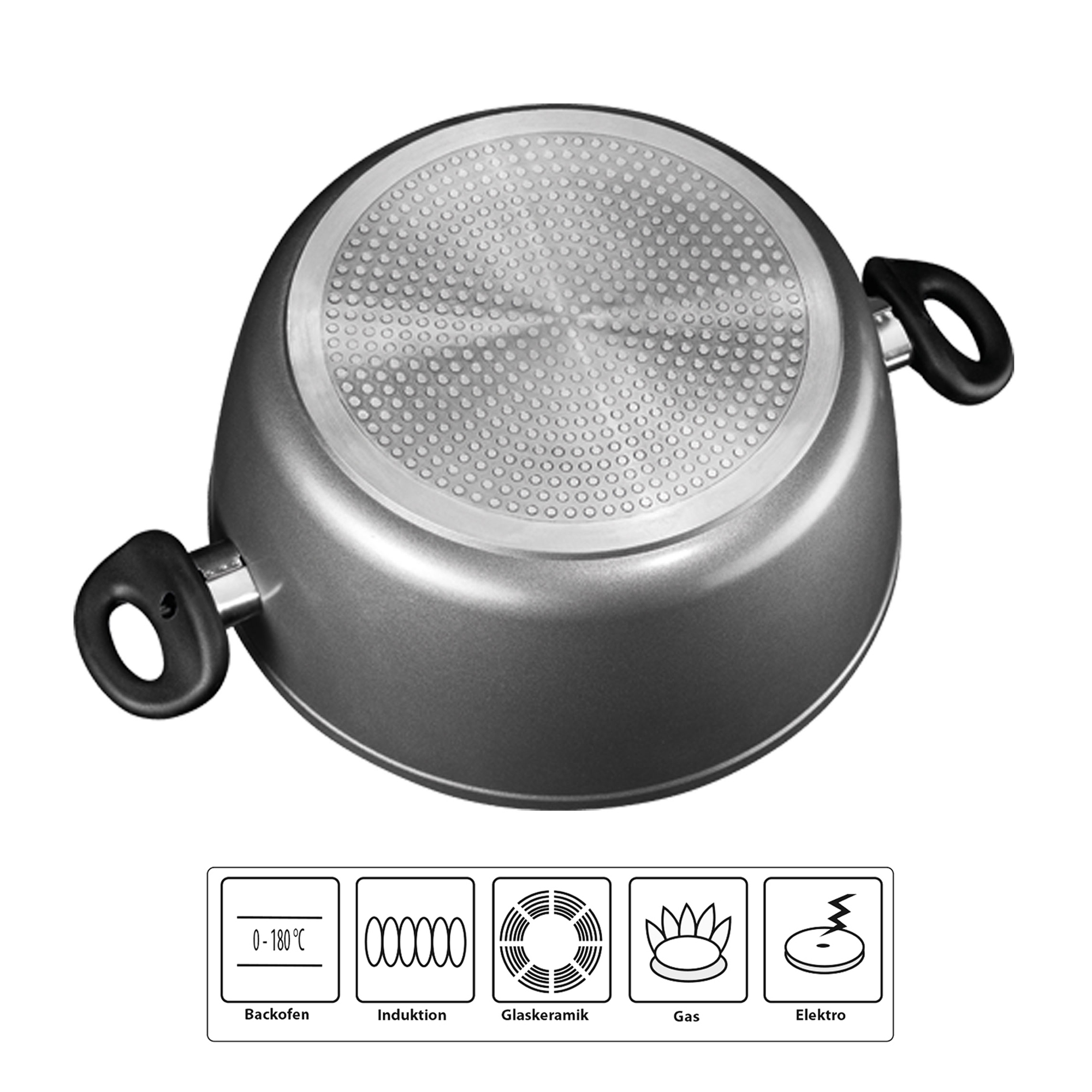 Stoneline Cooking Pot Set of 4 14461 2+2.5 L, 18/20 cm, Aluminium, Anthracite, Dishwasher proof, Lid included