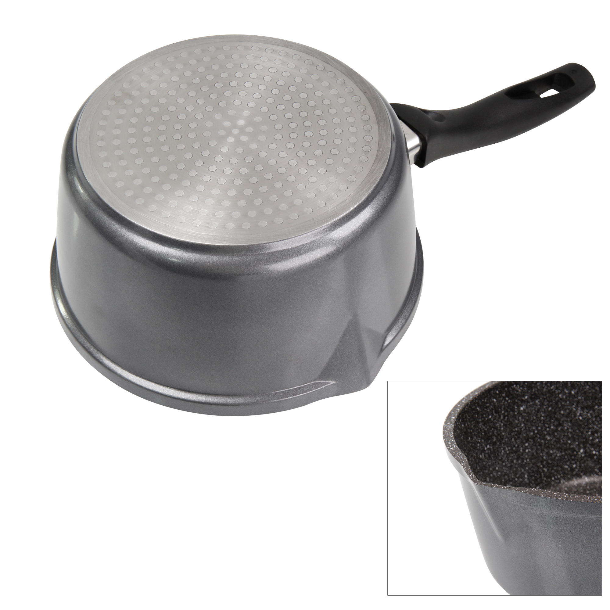 Stoneline Cooking Pot Set of 4 14461 2+2.5 L, 18/20 cm, Aluminium, Anthracite, Dishwasher proof, Lid included