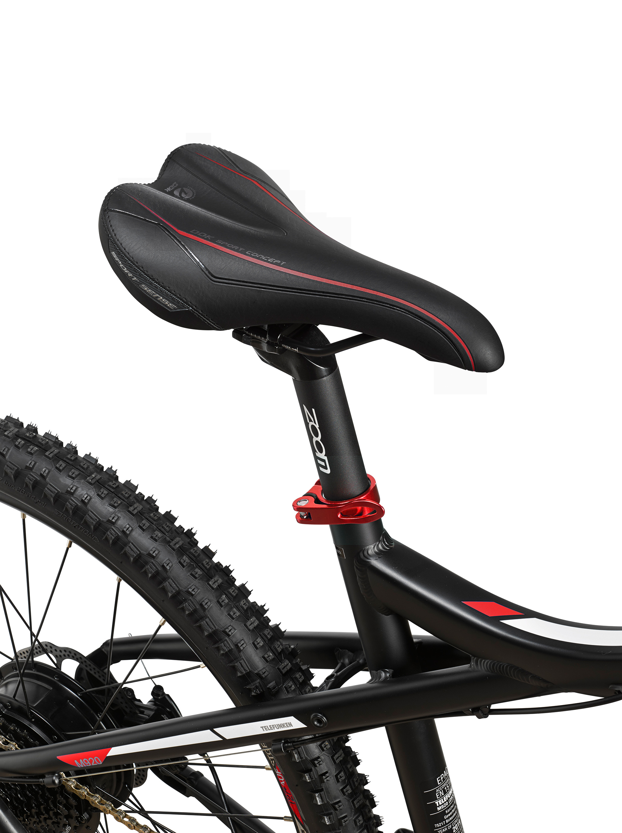 Telefunken Aufsteiger M920, MTB E-Bike, Motor power 250 W, Wheel size 27.5 ", Warranty 24 month(s), Anthracite/Red