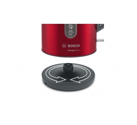 Bosch | Kettle | DesignLine TWK4P434 | Electric | 2400 W | 1.7 L | Stainless steel | 360° rotational base | Red/Black