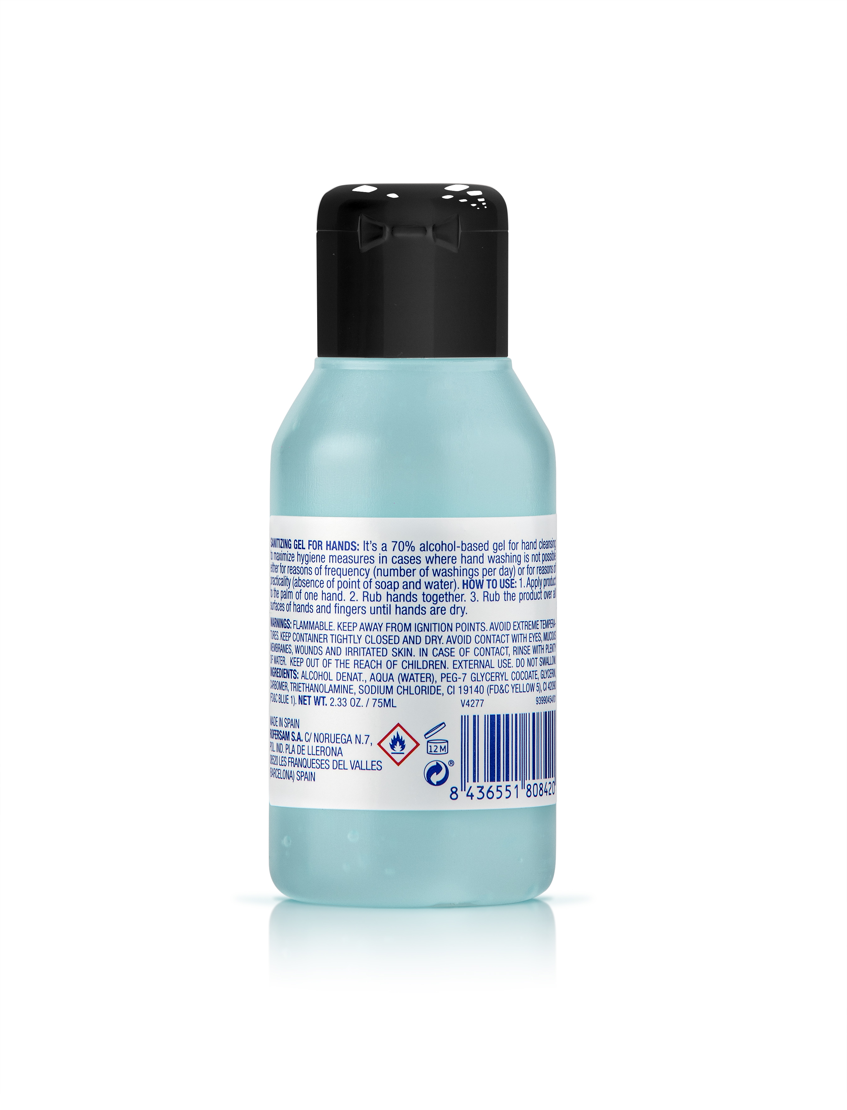 AseptoVir Premium Sanitising Gel for hands 75ml, 70% alcohol