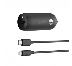 Belkin 20W USB-C PD Car Charger + USB-C to Lightning Cable BOOST CHARGE Black