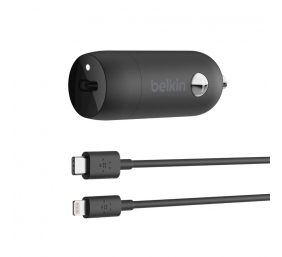 Belkin 20W USB-C PD Car Charger + USB-C to Lightning Cable BOOST CHARGE Black