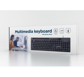 Gembird | Multimedia keyboard with phone stand | KB-UM-108 | Multimedia | Wired | US | Black