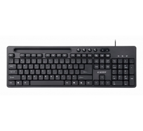 Gembird | Multimedia keyboard with phone stand | KB-UM-108 | Multimedia | Wired | US | Black