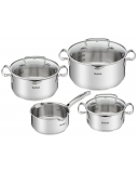 TEFAL | Duetto+ Stewpots set, 7 pcs | G719S734 | Stainless steel | Dishwasher proof | Lid included | Stainless steel