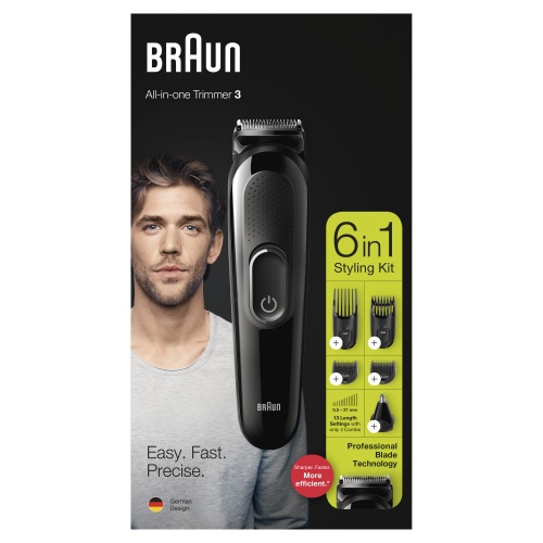 Plaukų kirpimo mašinėlė Braun MGK3220, 6-in-1, juoda