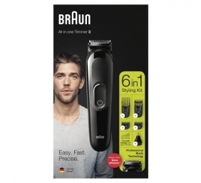 Plaukų kirpimo mašinėlė Braun MGK3220, 6-in-1, juoda