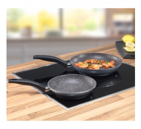 Stoneline | Pan Set of 2 | 10640 | Frying | Diameter 20/26 cm | Suitable for induction hob | Fixed handle | Anthracite