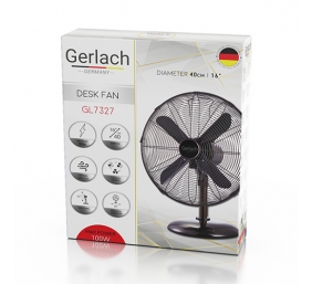 Gerlach | Velocity Fan | GL 7327 | Table Fan | Chrome | Diameter 40 cm | Number of speeds 3 | Oscillation | 100 W | No