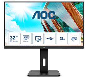 AOC | U32P2 | 32 " | VA | 60 Hz | 4 ms | 3840 x 2160 pixels | HDMI ports quantity 2