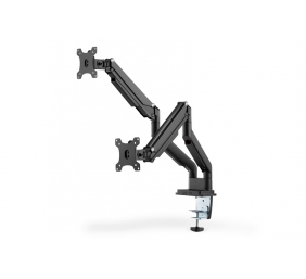 Digitus | Desk Mount | Universal Dual Monitor Mount with Gas Spring and Clamp Mount | Swivel, height adjustment, rotate | Black