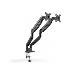 Digitus | Desk Mount | Universal Dual Monitor Mount with Gas Spring and Clamp Mount | Swivel, height adjustment, rotate | Black