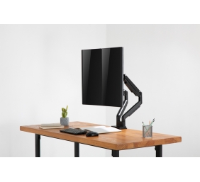 Digitus | Desk Mount | Universal Dual Monitor Mount with Gas Spring and Clamp Mount | Swivel, height adjustment, rotate | Black