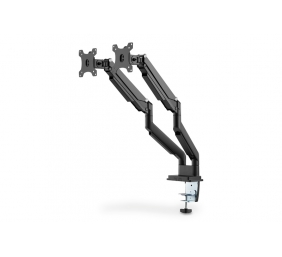 Digitus | Desk Mount | Universal Dual Monitor Mount with Gas Spring and Clamp Mount | Swivel, height adjustment, rotate | Black