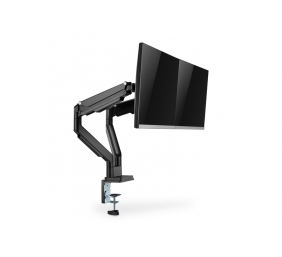 Digitus | Desk Mount | Universal Dual Monitor Mount with Gas Spring and Clamp Mount | Swivel, height adjustment, rotate | Black