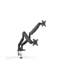 Digitus | Desk Mount | Universal Dual Monitor Mount with Gas Spring and Clamp Mount | Swivel, height adjustment, rotate | Black