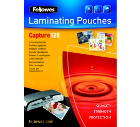 Fellowes | Laminating Pouch PREMIUM | A4 | Glossy | Thickness: 125 micron, Qty Per Pack: 100 pcs; Ideal for notices, craft materials, signage and frequently handled documents; Compatible with all laminator brands