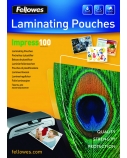 Fellowes | Laminating Pouch | A4 | Clear | Thickness: 100 micron, Qty Per Pack: 100 pcs; Ideal for notices, craft materials, signage and frequently handled documents; Compatible with all laminator brands