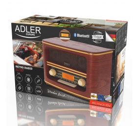 Adler | Retro Radio | AD 1187 | Alarm function | AUX in | Wooden