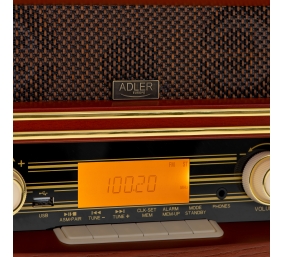 Adler | Retro Radio | AD 1187 | Alarm function | AUX in | Wooden