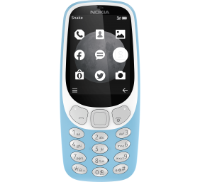 Nokia | 3310 (2017) | Dark Blue | 2.4 " | TFT | 240 x 320 | N/A MB | 16 MB | Dual SIM | Micro-SIM | Bluetooth | 3.0 | USB version microUSB 2.0 | Built-in camera | Main camera 2 MP | 1200 mAh