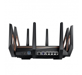 GT-AX11000 Tri-band WiFi Gaming Router | ROG Rapture | 802.11ax | 4804+1148 Mbit/s | 10/100/1000 Mbit/s | Ethernet LAN (RJ-45) ports 4 | Mesh Support Yes | MU-MiMO No | No mobile broadband | Antenna type 8xExternal | 2 x USB 3.1 Gen 1 | month(s)