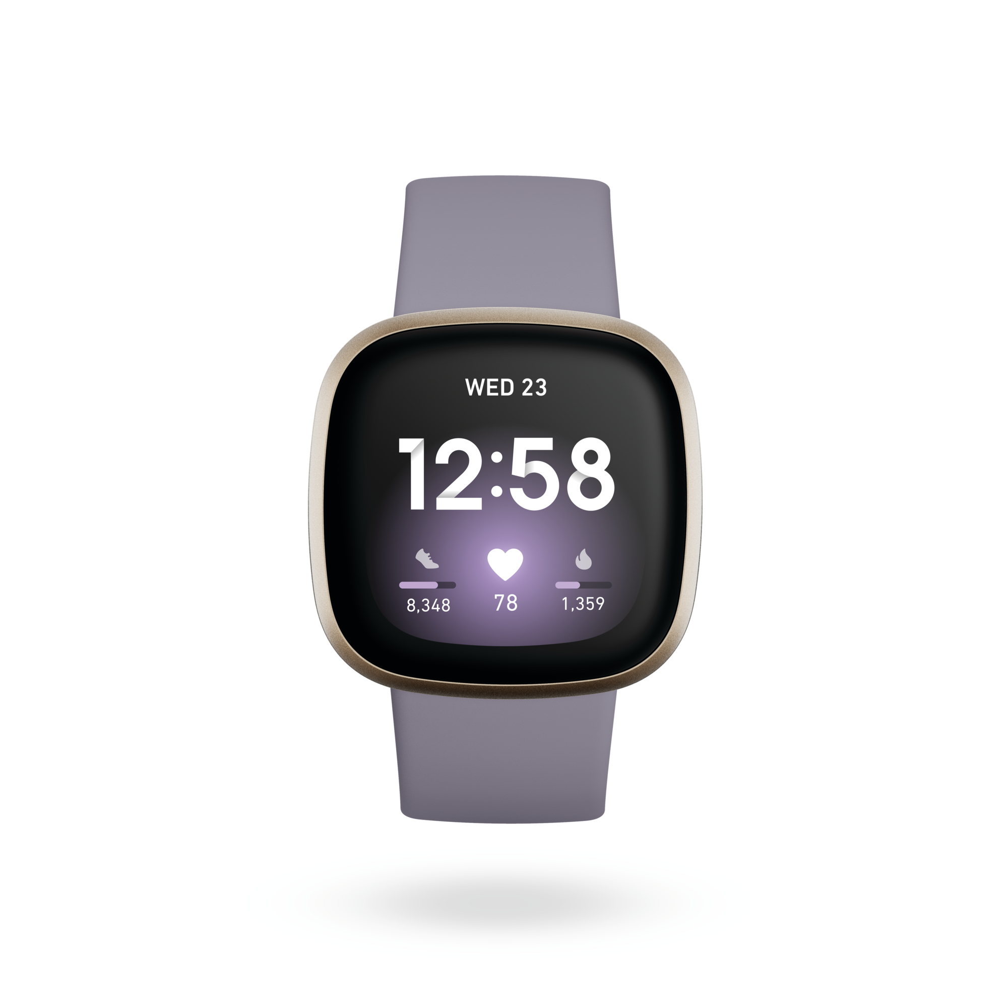 Fitbit Versa 3  Smart watches, GPS (satellite), Amoled, Heart rate monitor, Waterproof, Bluetooth, Soft Gold/Thistle