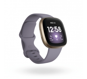 Fitbit Versa 3  Smart watches, GPS (satellite), Amoled, Heart rate monitor, Waterproof, Bluetooth, Soft Gold/Thistle