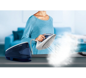 TEFAL | Express Essential Steam Station | SV6116E0 | 2200 W | 1.4 L | 5 to 6 bar | Auto power off | Vertical steam function | Calc-clean function | White/ Blue