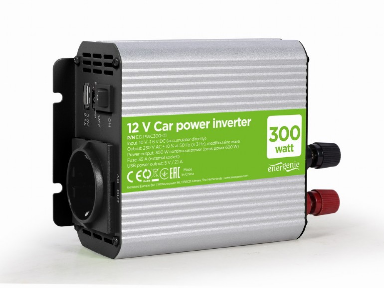 EnerGenie | 12 V Car power inverter, 300 W | EG-PWC300-01