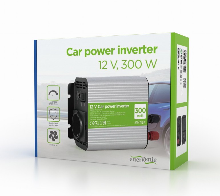 EnerGenie | 12 V Car power inverter, 300 W | EG-PWC300-01