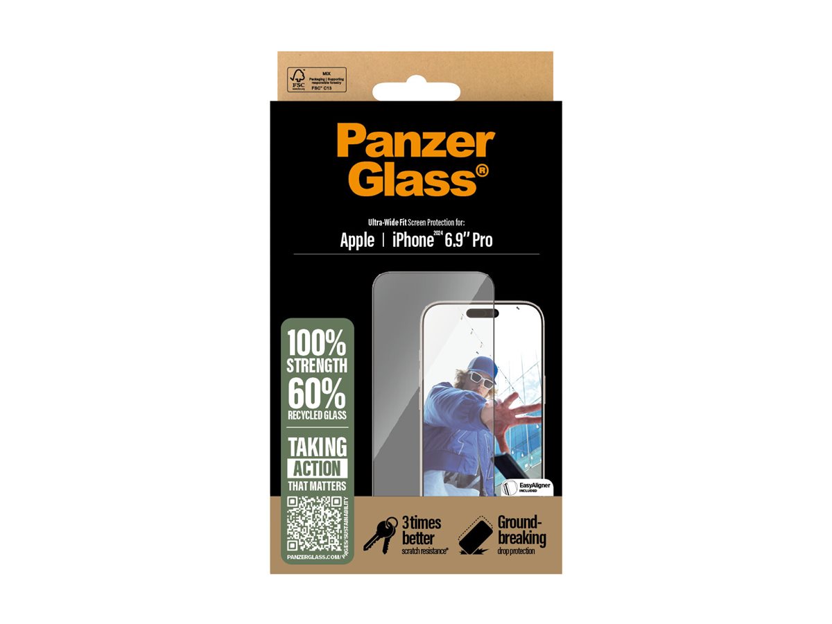 PanzerGlass Screen protector | Apple | iPhone 16 Pro Max | Glass | Transparent | Ultra-Wide Fit