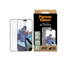 PanzerGlass Screen protector | Apple | iPhone 16 Pro Max | Glass | Transparent | Ultra-Wide Fit