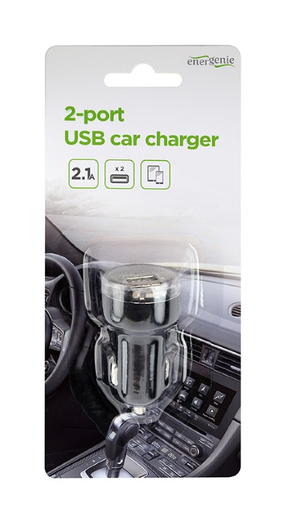 EnerGenie | 2-port USB car charger | EG-U2C2A-CAR-02